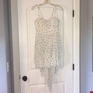 High-Low White Polka Dot Dress